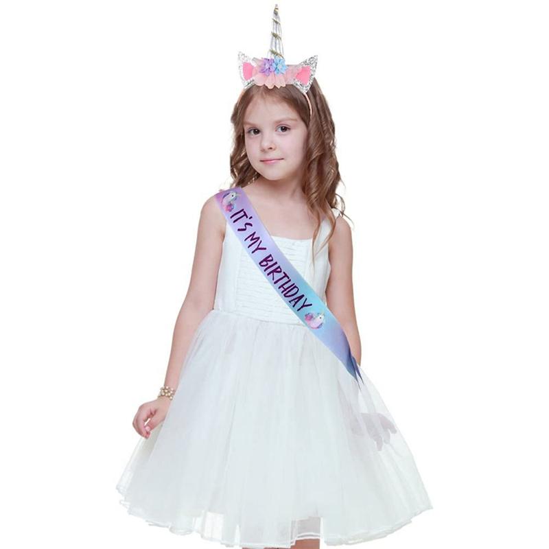 Unicorn Party Satin Sash Headband Set Its My Birthday Printed Girls Unicorn Theme Birthday Party Decoration Supplies Baby Shower
Unicorn Party Satin Sash Headband Set Its My Birthday Printed Girls Unicorn Theme Birthday Party Decoration Supplies Baby Shower