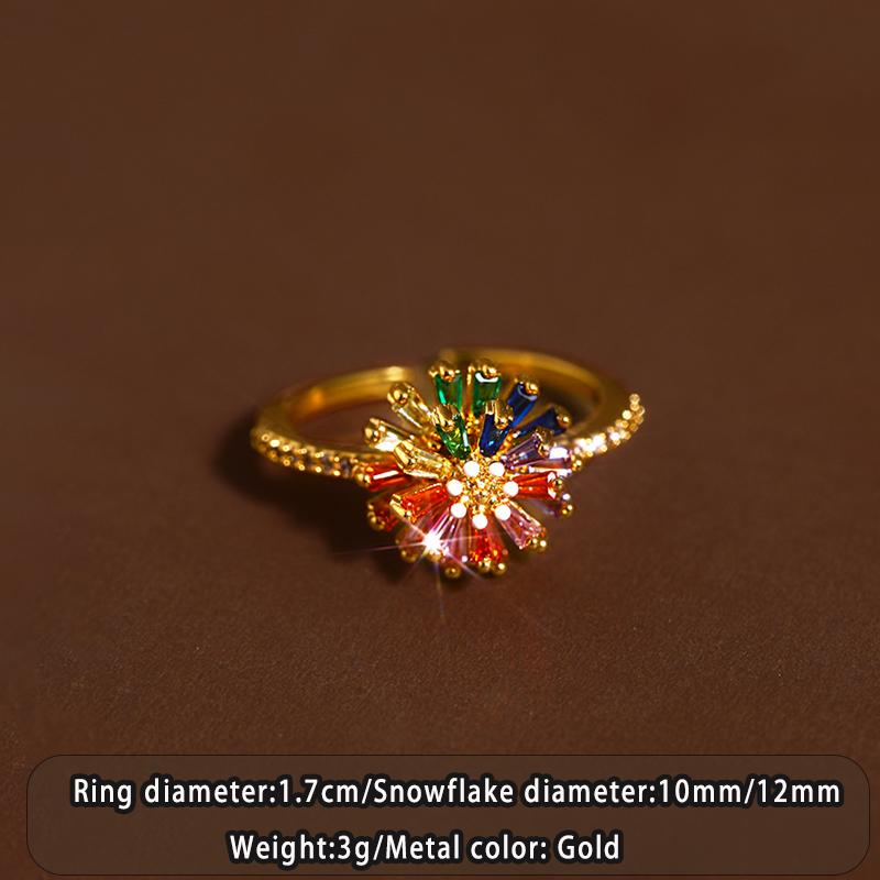 Luxury Colored Zircon Rotating Snowflake Gold Color Rings Autumn/Winter New Year Fashion Accessories For Women s Trendy Jewelry resizable&Gold-color
Luxury Colored Zircon Rotating Snowflake Gold Color Rings Autumn/Winter New Year Fashion Accessories For Women s Trendy Jewelry resizable&Gold-color