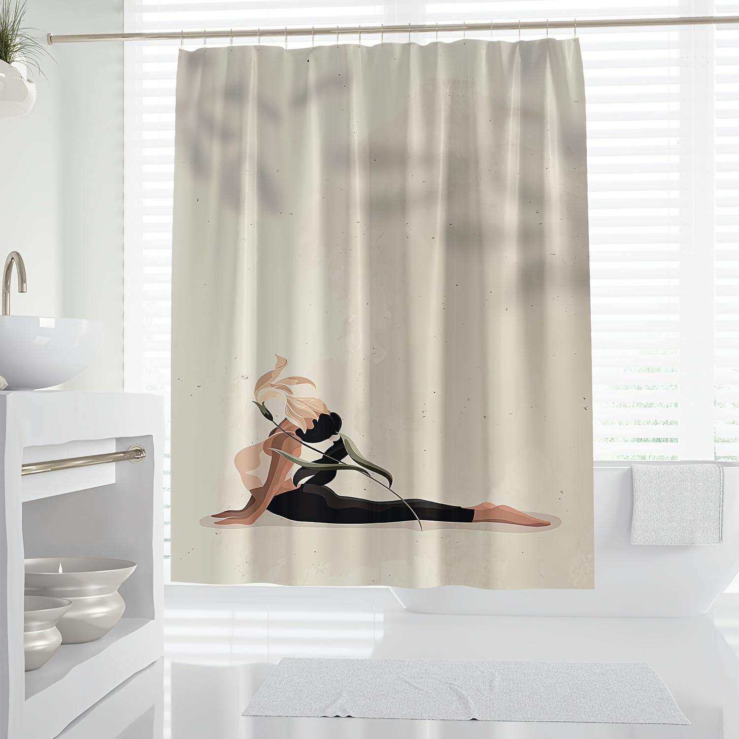 Modern Art Yoga Girl Shower Curtain, Waterproof Shower Curtain With Hooks, Bathroom Partition, Bathroom Accessories, Home Decor W60H190(CM)-1 Pcs
Modern Art Yoga Girl Shower Curtain, Waterproof Shower Curtain With Hooks, Bathroom Partition, Bathroom Accessories, Home Decor W60H190(CM)-1 Pcs