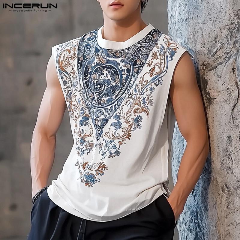 INCERUN Summer Men O Neck Sleeveless Ethnic Print Casual Loose Tank Tops 4XL темно-синий
INCERUN Summer Men O Neck Sleeveless Ethnic Print Casual Loose Tank Tops 4XL темно-синий