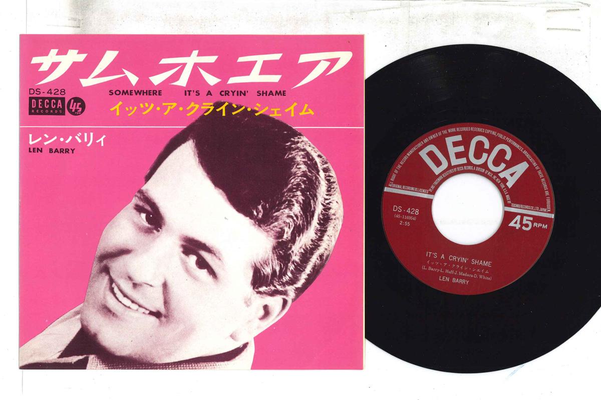 7inch Record LEN BARRY - It s A Cryin Shame / Somewhere DS428 DECCA Japan Soul/Funk Used
7inch Record LEN BARRY - It s A Cryin Shame / Somewhere DS428 DECCA Japan Soul/Funk Used