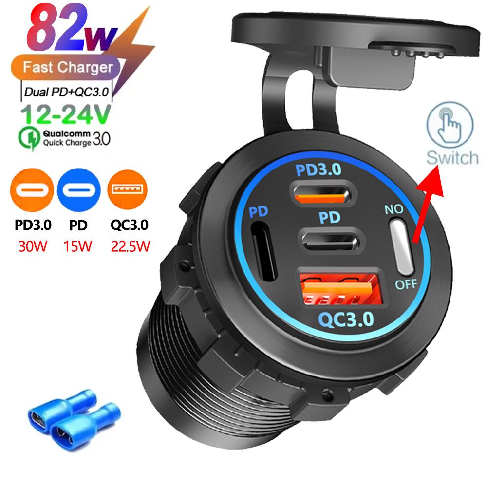 2-Pack QC3.0 & Type-C PD Fast Car Charger with Voltage Display (12V-40V) 4 Port Without Display
2-Pack QC3.0 & Type-C PD Fast Car Charger with Voltage Display (12V-40V) 4 Port Without Display