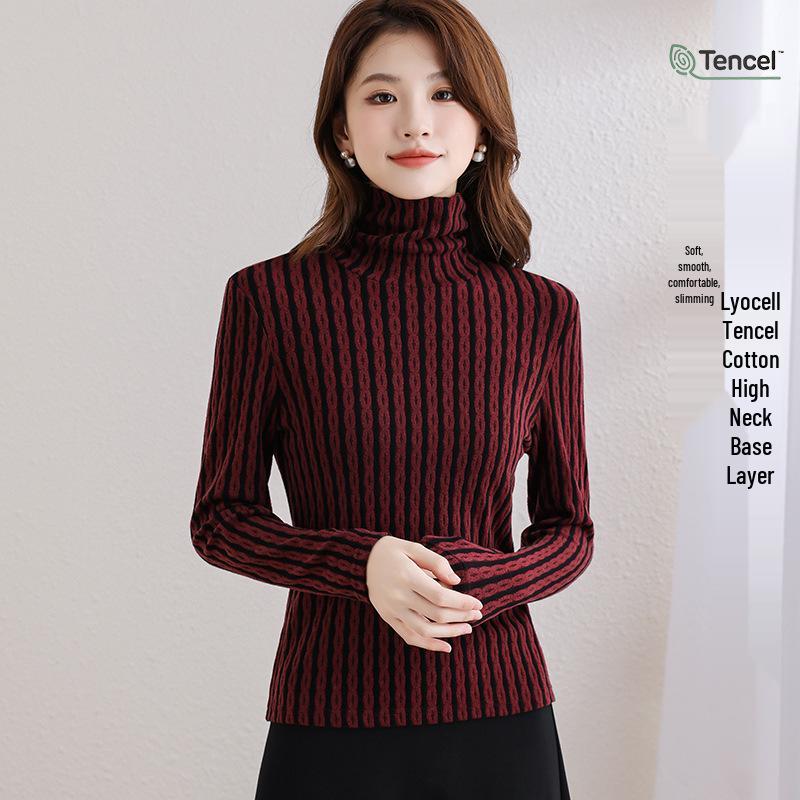 Women s Striped High-Neck Tencel Long-Sleeve Winter Top Medium вина червоного кольору
Women s Striped High-Neck Tencel Long-Sleeve Winter Top Medium вина червоного кольору