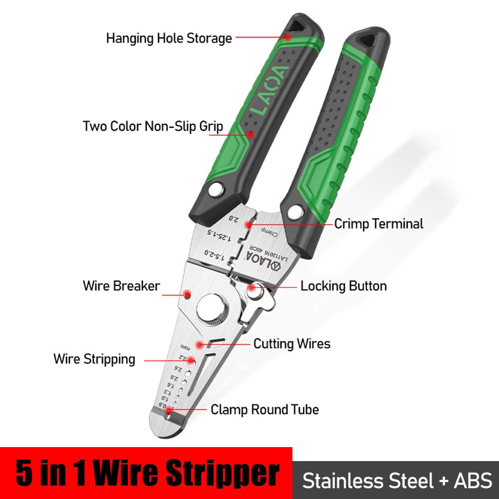 LAOA Плоскогубцы электрика Многофункциональный стриппер для проводов 8-в-1 Иглогубцы из нержавеющей стали с электрическими измерениями
LAOA Плоскогубцы электрика Многофункциональный стриппер для проводов 8-в-1 Иглогубцы из нержавеющей стали с электрическими измерениями
