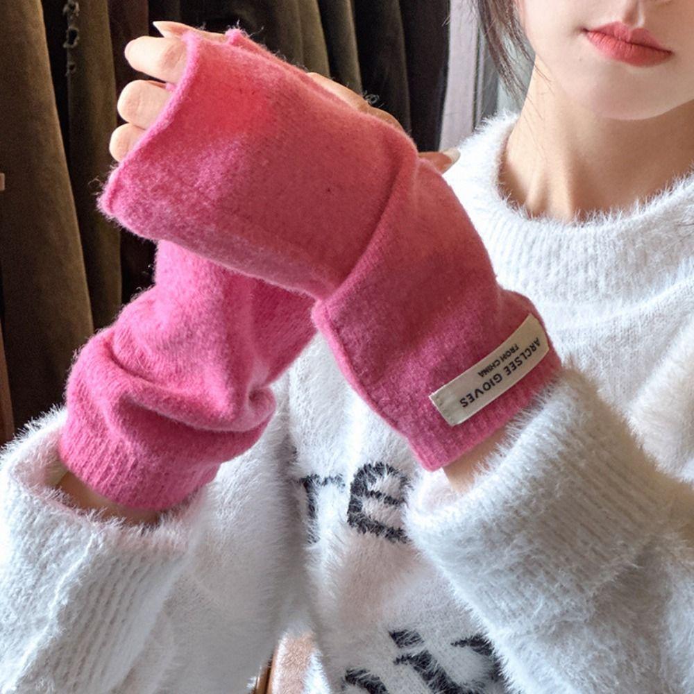 Solid Color Half Finger Knitted Gloves Women Mittens Kawaii Winter Velvet Gloves Male сірий
Solid Color Half Finger Knitted Gloves Women Mittens Kawaii Winter Velvet Gloves Male сірий