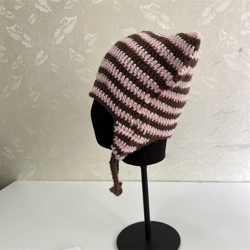 New little devil handmade wool striped hat cute cat ears casual warm hat ear protection M(56-58cm) сірий колір
New little devil handmade wool striped hat cute cat ears casual warm hat ear protection M(56-58cm) сірий колір