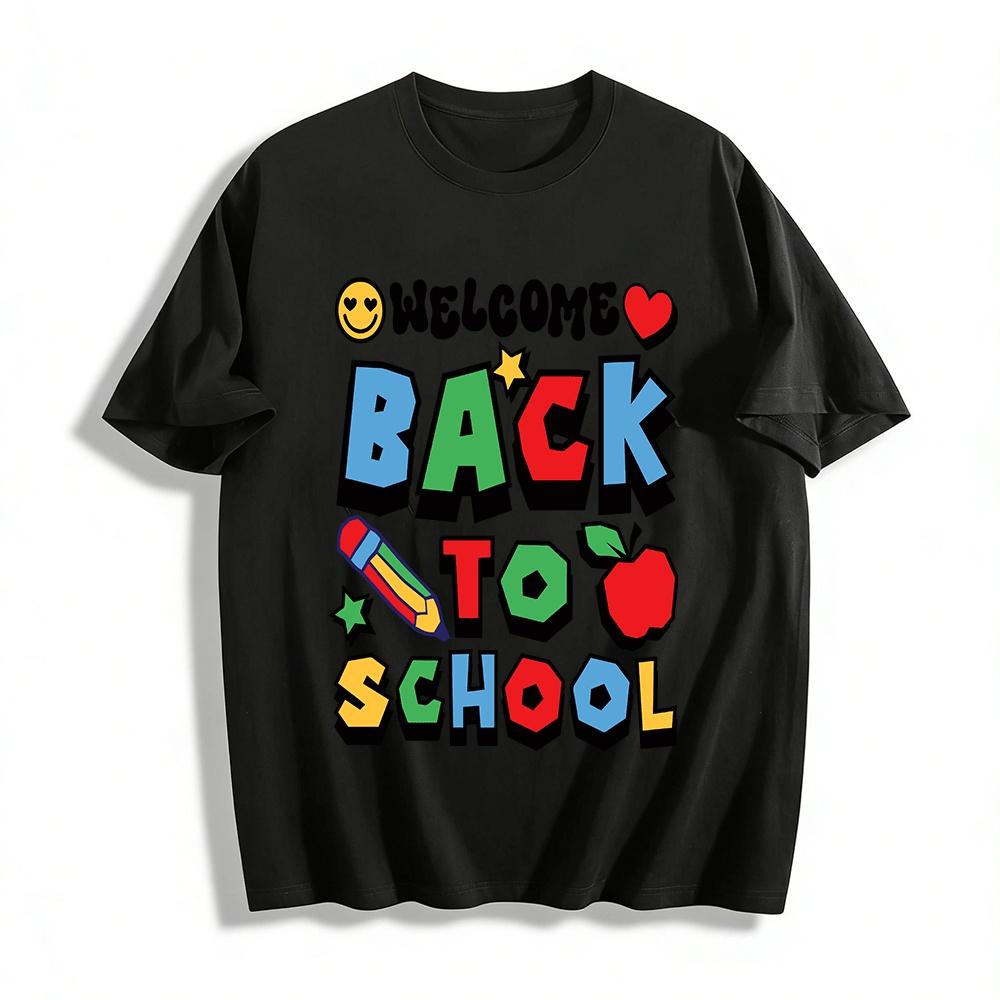 Welcome Back To School Print Casual Crew Neck T-Shirts For Kids Adults Pure cotton T-shirt XXS
Welcome Back To School Print Casual Crew Neck T-Shirts For Kids Adults Pure cotton T-shirt XXS