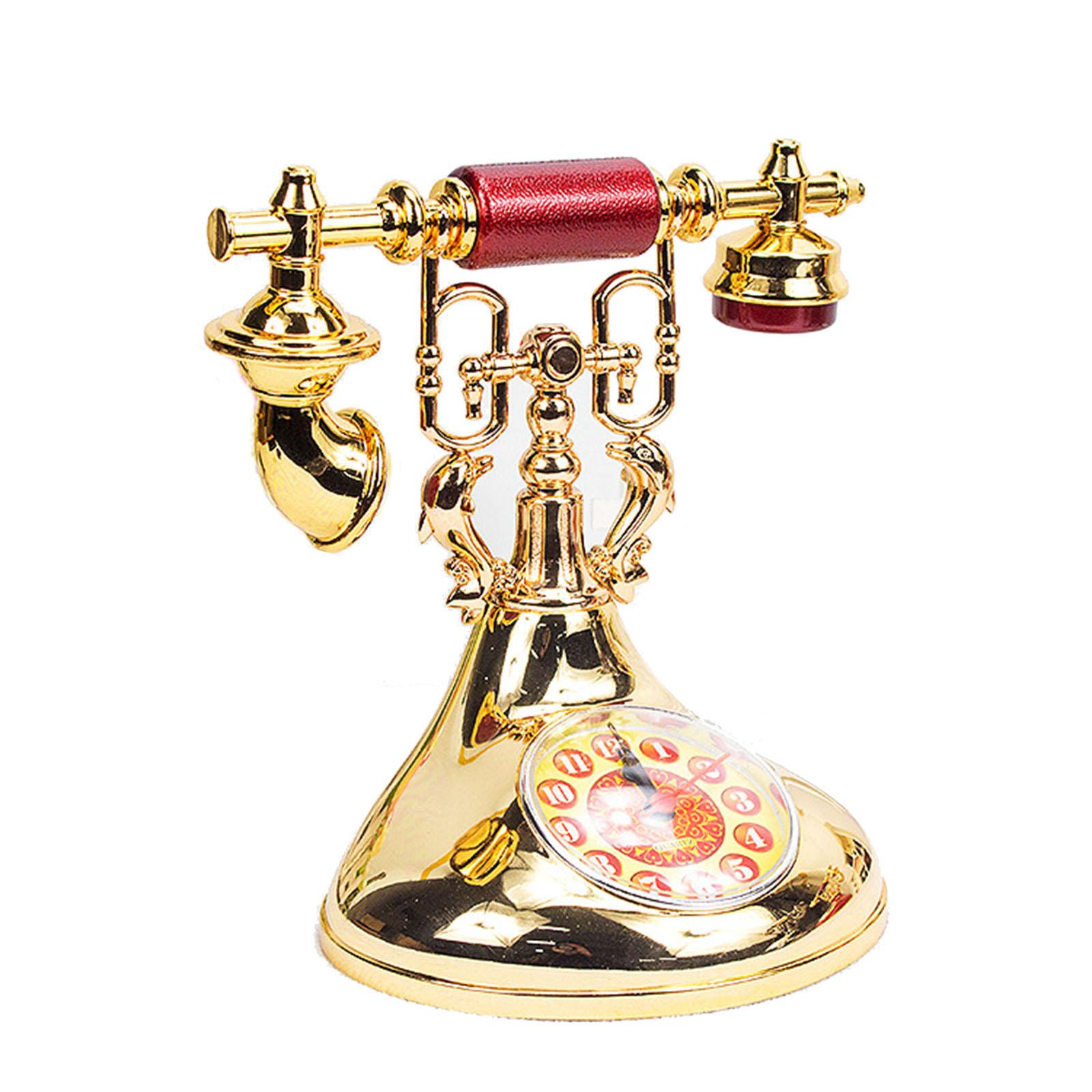 Ретро модель телефону Будильник Креативний хронометрист Настільний орнамент для дому Дитяча кімната Прикраса тумбочки золотий
Ретро модель телефону Будильник Креативний хронометрист Настільний орнамент для дому Дитяча кімната Прикраса тумбочки золотий