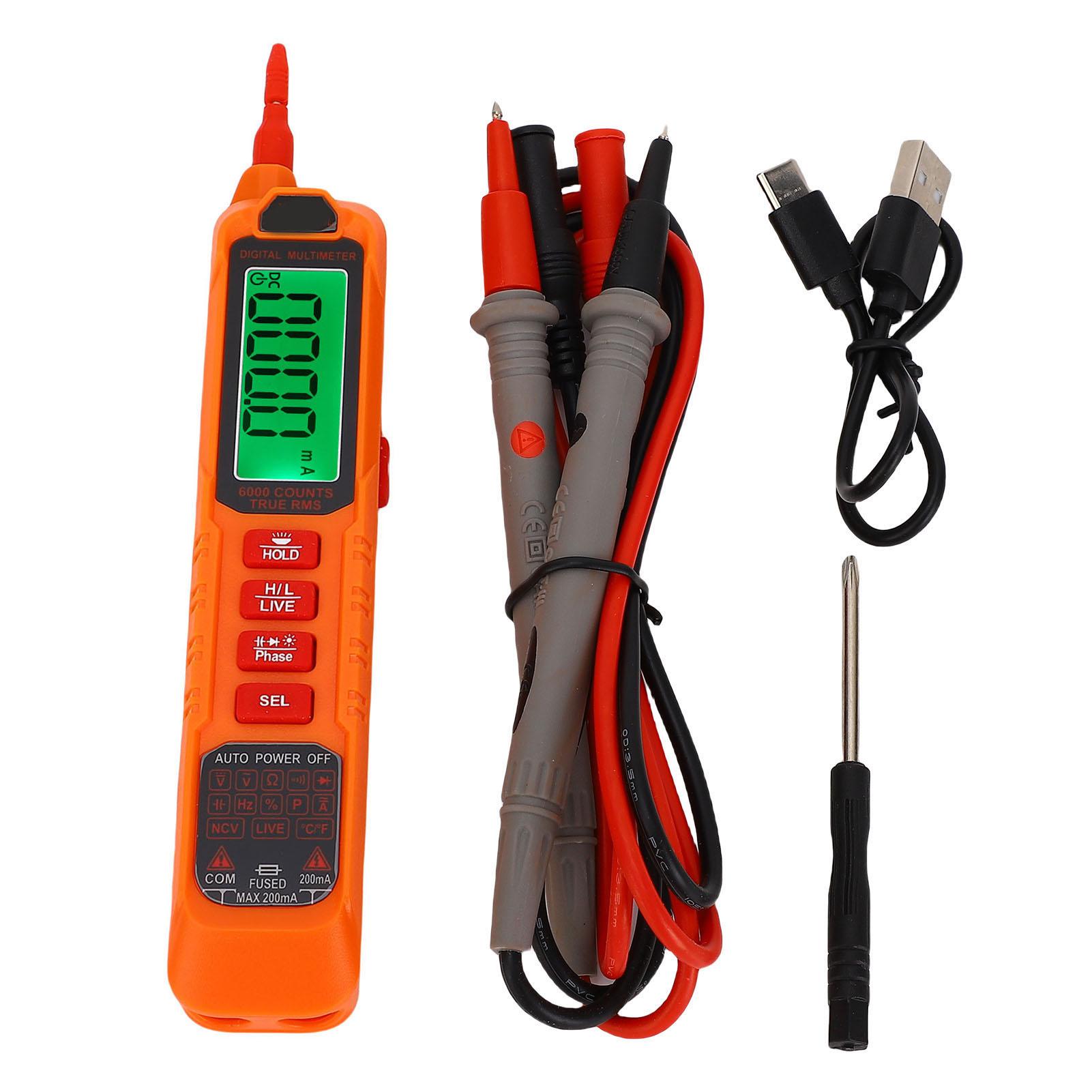 Pen Type Multimeter Non Touch Digital 6000 Counts Intelligent Voltage Tester with NCV for AC DC
Pen Type Multimeter Non Touch Digital 6000 Counts Intelligent Voltage Tester with NCV for AC DC