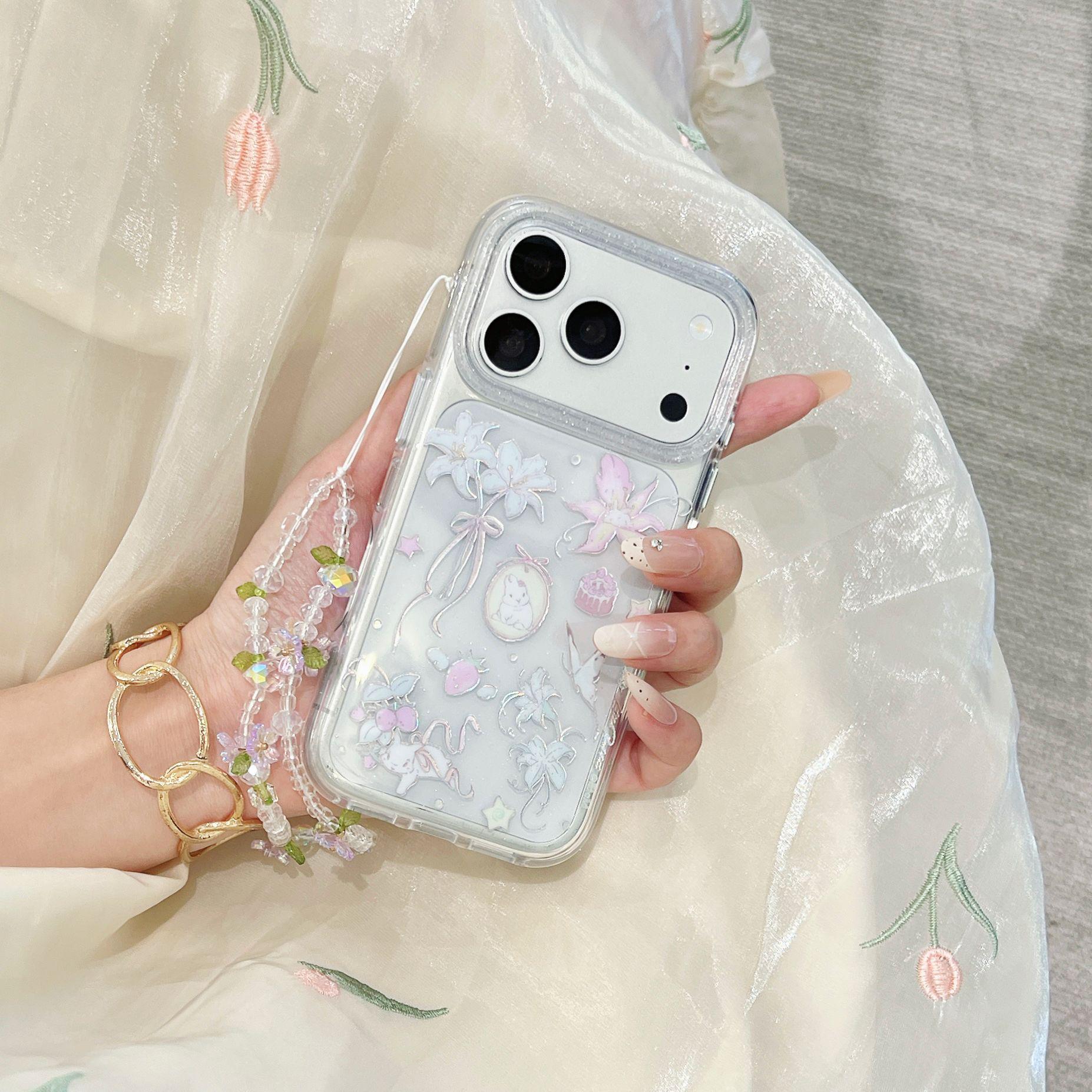 Korean Style Clear Lily Rabbit Phone Case for iPhone 17 Pro Max/16/15/14 Apple 16 Pro Max
Korean Style Clear Lily Rabbit Phone Case for iPhone 17 Pro Max/16/15/14 Apple 16 Pro Max