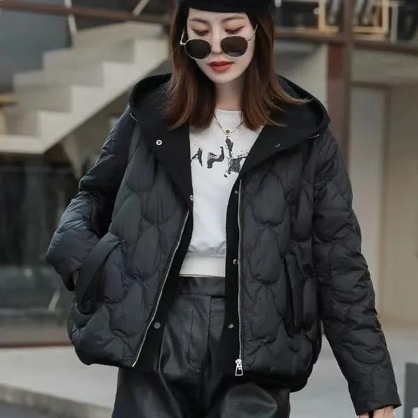 Женская зимняя вязаная теплая одежда с капюшоном, короткая, свободная, утолщенная, одежда в виде хлеба XS чёрный
Женская зимняя вязаная теплая одежда с капюшоном, короткая, свободная, утолщенная, одежда в виде хлеба XS чёрный