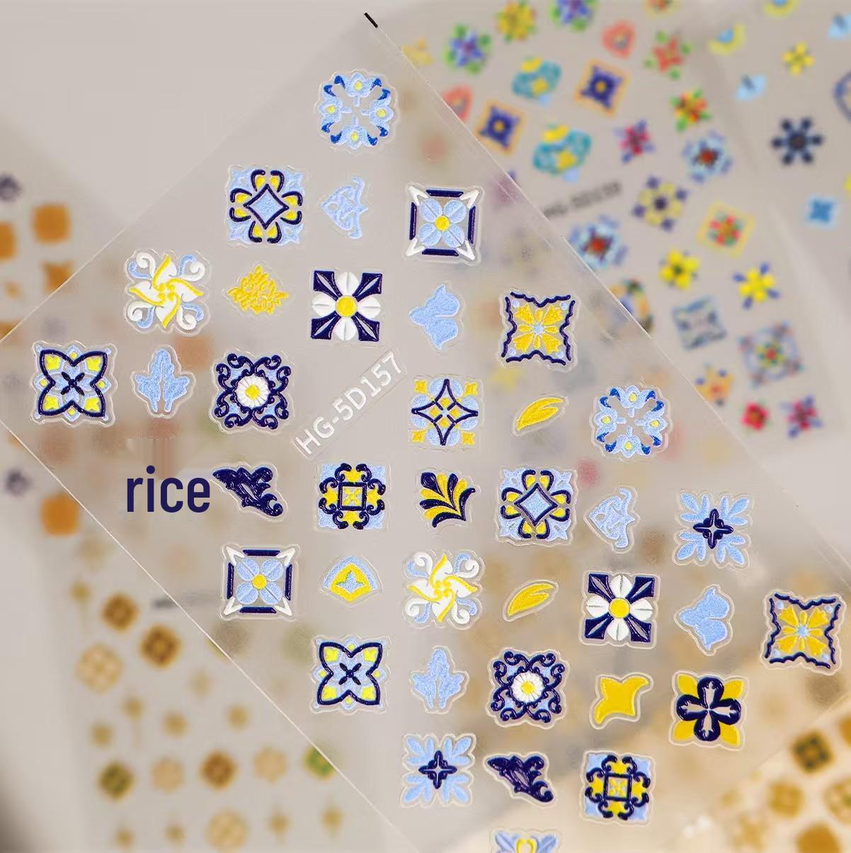 5D Bohemian Ethnic Style Nail Art Stickers: 3D Embossed, Color Printed Patterns
5D Bohemian Ethnic Style Nail Art Stickers: 3D Embossed, Color Printed Patterns