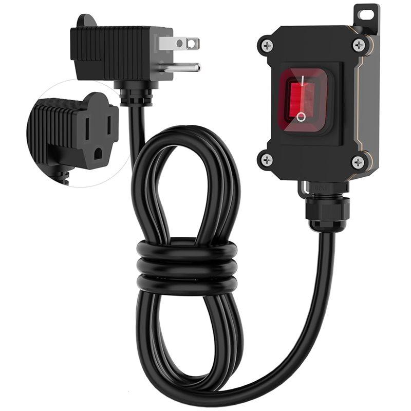 A34R Outdoor Light Power Cord Extension Cord With Inline Cord Switch, 4Ft 18AWG, 3-Prong Cable Piggyback Plug, On/Off US Plug чорний
A34R Outdoor Light Power Cord Extension Cord With Inline Cord Switch, 4Ft 18AWG, 3-Prong Cable Piggyback Plug, On/Off US Plug чорний