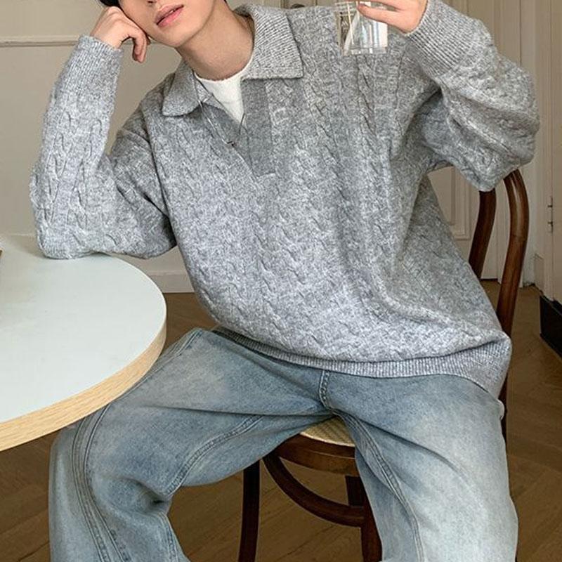 Модные свитера оверсайз с отложным воротником, осенне-зимние, однотонные, мужская одежда, базовые повседневные вязаные пуловеры с длинным рукавом L серый
Модные свитера оверсайз с отложным воротником, осенне-зимние, однотонные, мужская одежда, базовые повседневные вязаные пуловеры с длинным рукавом L серый