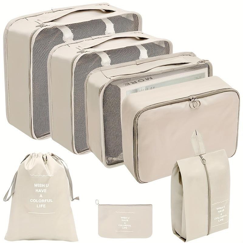 7шт/комплект дорожных упаковочных кубиков, портативная сетчатая сумка для хранения багажа, сумка-органайзер для нижнего белья и обуви
7шт/комплект дорожных упаковочных кубиков, портативная сетчатая сумка для хранения багажа, сумка-органайзер для нижнего белья и обуви