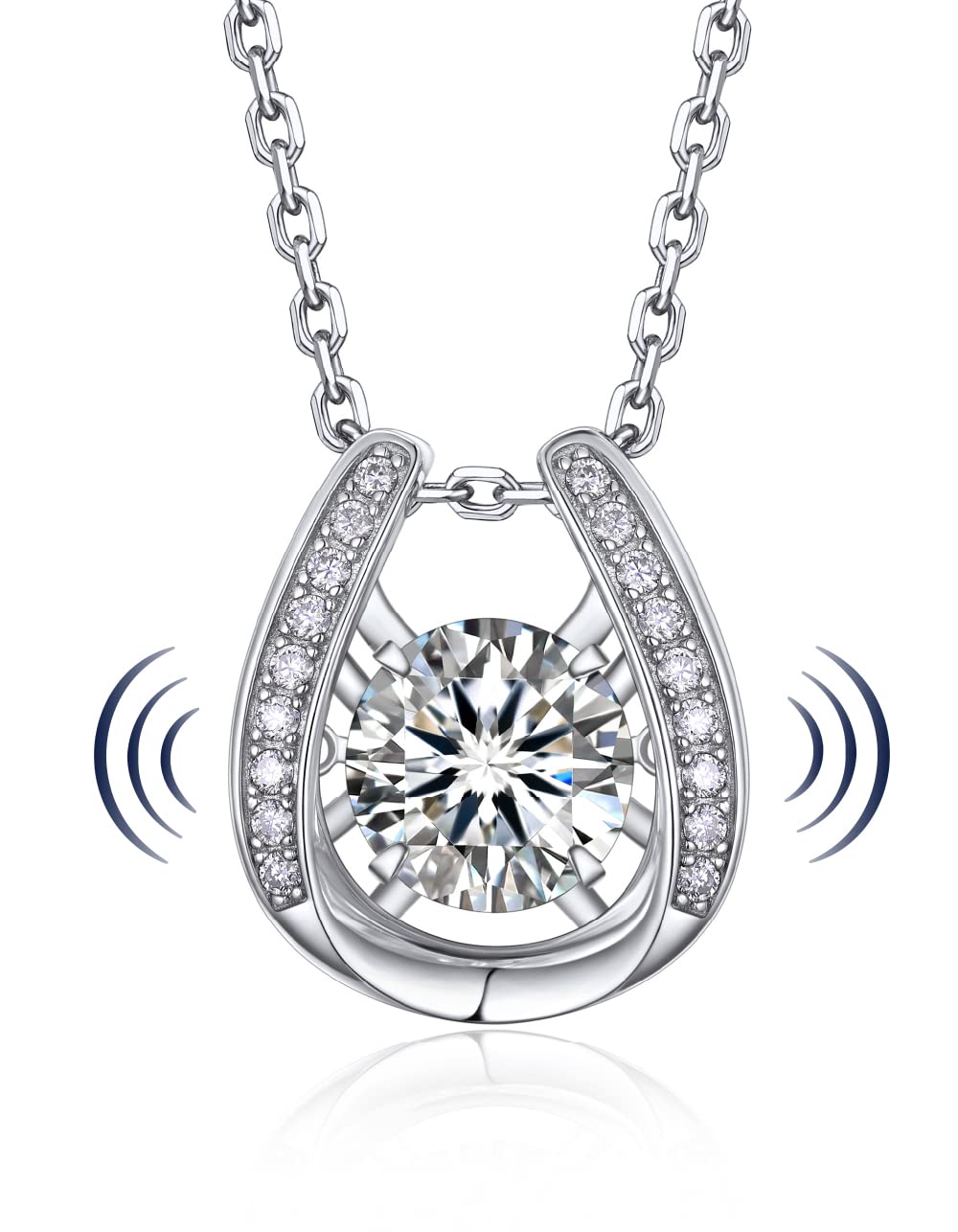 Dancing Stone Necklace Horseshoe Necklace for Women 1 Carat Moissanite Necklace Silver 925 Necklace Chain Artificial Diamond Pendant Birthday
Dancing Stone Necklace Horseshoe Necklace for Women 1 Carat Moissanite Necklace Silver 925 Necklace Chain Artificial Diamond Pendant Birthday