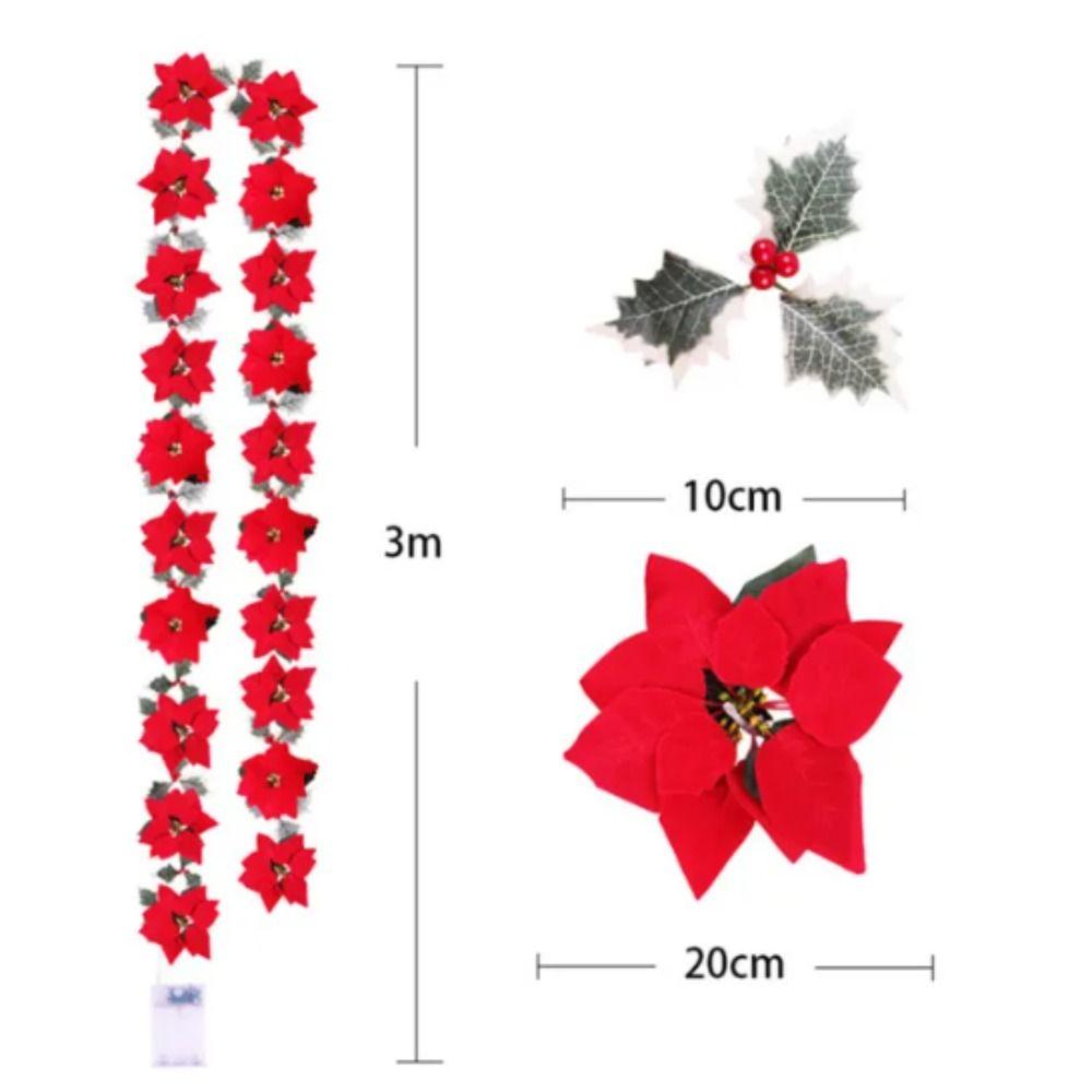 Imitation Velvet Holly Leaves String Lights 2m 10 LEDs Christmas Flower Garland Lamps Party 3m 20LED
Imitation Velvet Holly Leaves String Lights 2m 10 LEDs Christmas Flower Garland Lamps Party 3m 20LED