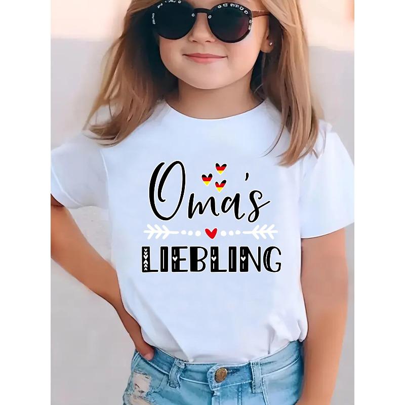 European sizes Summer Fashion Girls Short-Sleeve T-Shirt OMA s LIEBING with Heart Element and Minimalist Letter Print, Casual Versatile Top 98cm белый
European sizes Summer Fashion Girls Short-Sleeve T-Shirt OMA s LIEBING with Heart Element and Minimalist Letter Print, Casual Versatile Top 98cm белый