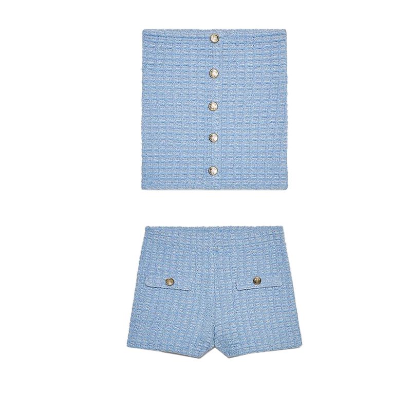 Knitting Suit Fashion Two-Piece Suit Texture Tube Top Stretch Tops 5063344 High Waist Shorts 5063345 Blue Two-piece set L
Knitting Suit Fashion Two-Piece Suit Texture Tube Top Stretch Tops 5063344 High Waist Shorts 5063345 Blue Two-piece set L