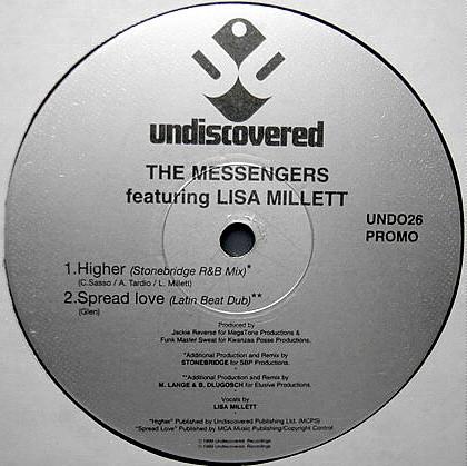 12inch Record MESSENGERS, LISA MILLETT - Higher / Spread Love UND026PROMO Undiscovered 1999 UK Dance & Electronica Used
12inch Record MESSENGERS, LISA MILLETT - Higher / Spread Love UND026PROMO Undiscovered 1999 UK Dance & Electronica Used