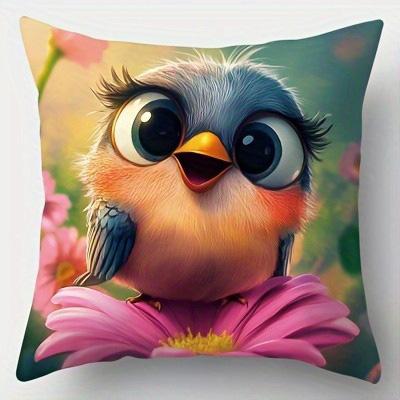 Home Decor Cute BigEyed Birds on Flower Pillow Covers Pattern Cushion Cover Suitable for Sofa Bedroom Car Pillow Cover 40cmx40cm
Home Decor Cute BigEyed Birds on Flower Pillow Covers Pattern Cushion Cover Suitable for Sofa Bedroom Car Pillow Cover 40cmx40cm