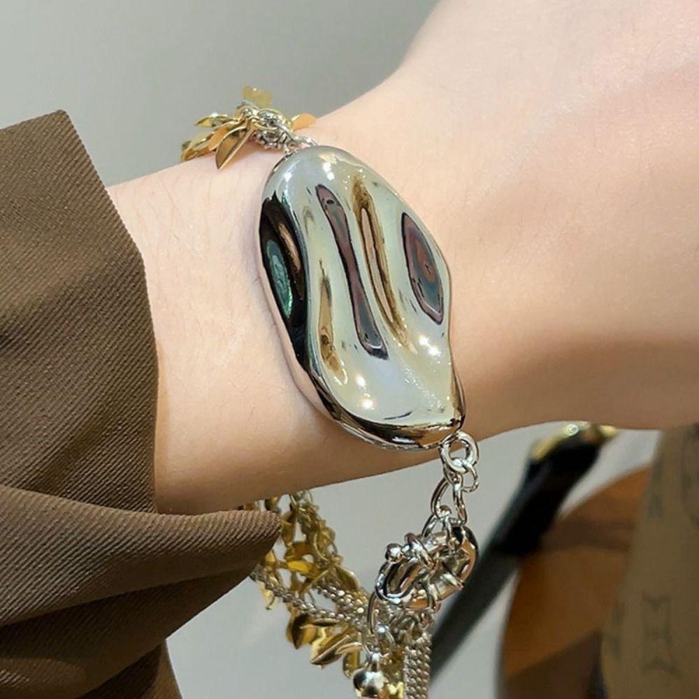 Irregular Geometry Metal Long Tassels Chain Light Luxury Leaf Shape Design Bracelet Girls Wheat Tassel Bracelet
Irregular Geometry Metal Long Tassels Chain Light Luxury Leaf Shape Design Bracelet Girls Wheat Tassel Bracelet