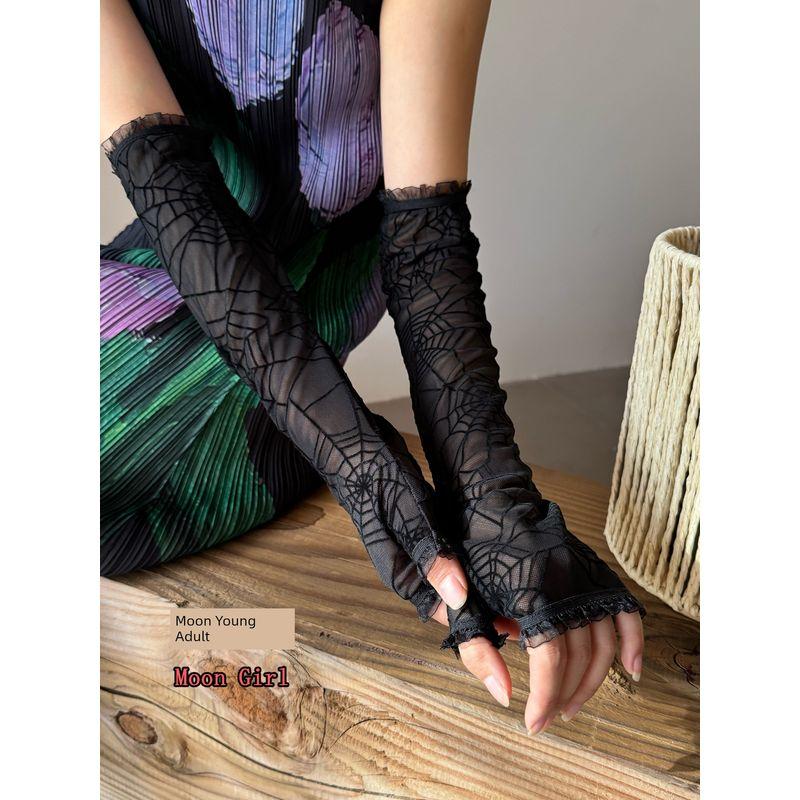 Moon Girl Gothic Subculture Oversleeve JK Dark Cos Lace Spider Pattern Sun Protection Oversleeve Half Finger Gloves Black All yards
Moon Girl Gothic Subculture Oversleeve JK Dark Cos Lace Spider Pattern Sun Protection Oversleeve Half Finger Gloves Black All yards