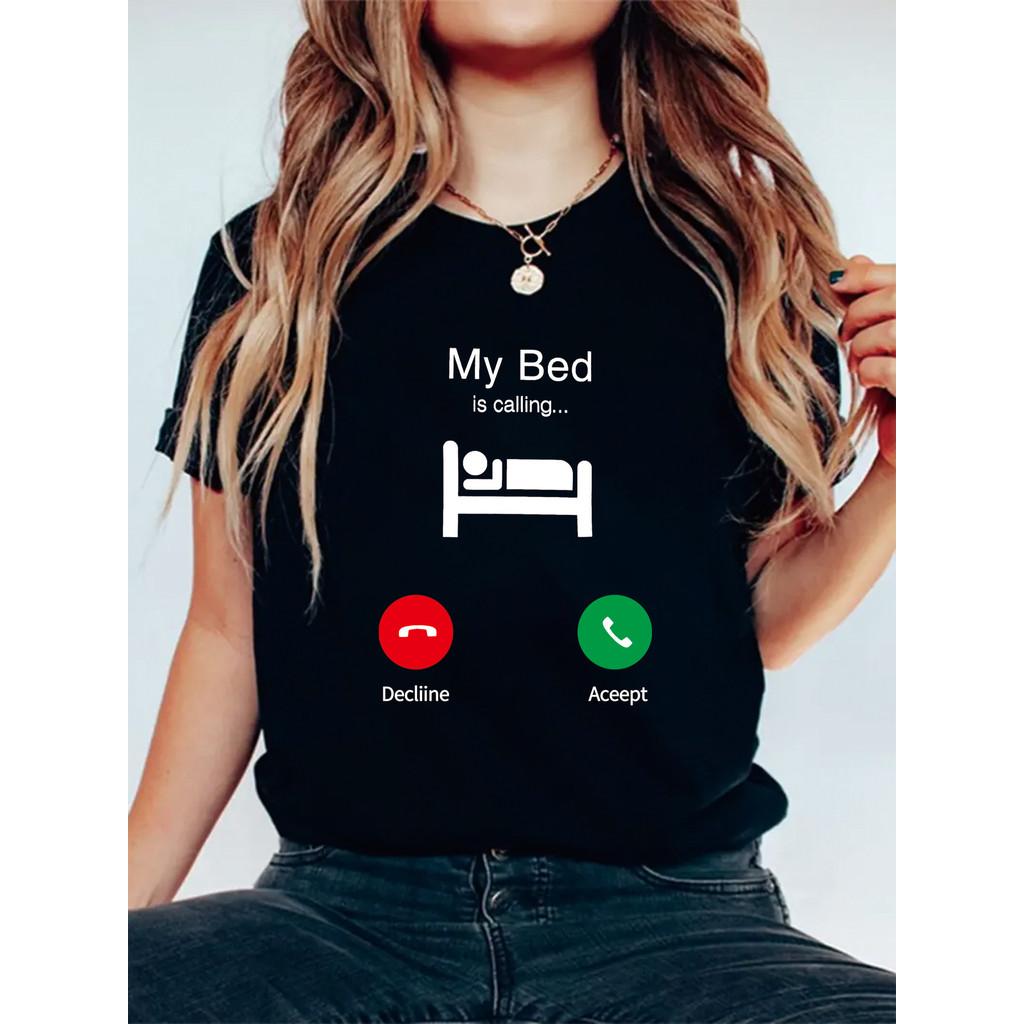 My Bed is Calling, Graphic Prints, Solid Color T-Shirt, Crew Neck Short Sleeve Casual Top, Suitable for Summer and Spring, Ladies Clothing XXL чорний
My Bed is Calling, Graphic Prints, Solid Color T-Shirt, Crew Neck Short Sleeve Casual Top, Suitable for Summer and Spring, Ladies Clothing XXL чорний