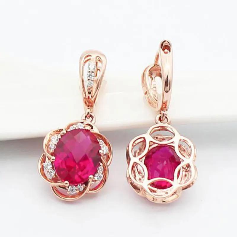 Изысканные роскошные серьги-цветы с рубинами для женщин, медь с покрытием из розового золота, инкрустированные овальным цирконом, модные серьги, свадебный подарок красный
Изысканные роскошные серьги-цветы с рубинами для женщин, медь с покрытием из розового золота, инкрустированные овальным цирконом, модные серьги, свадебный подарок красный