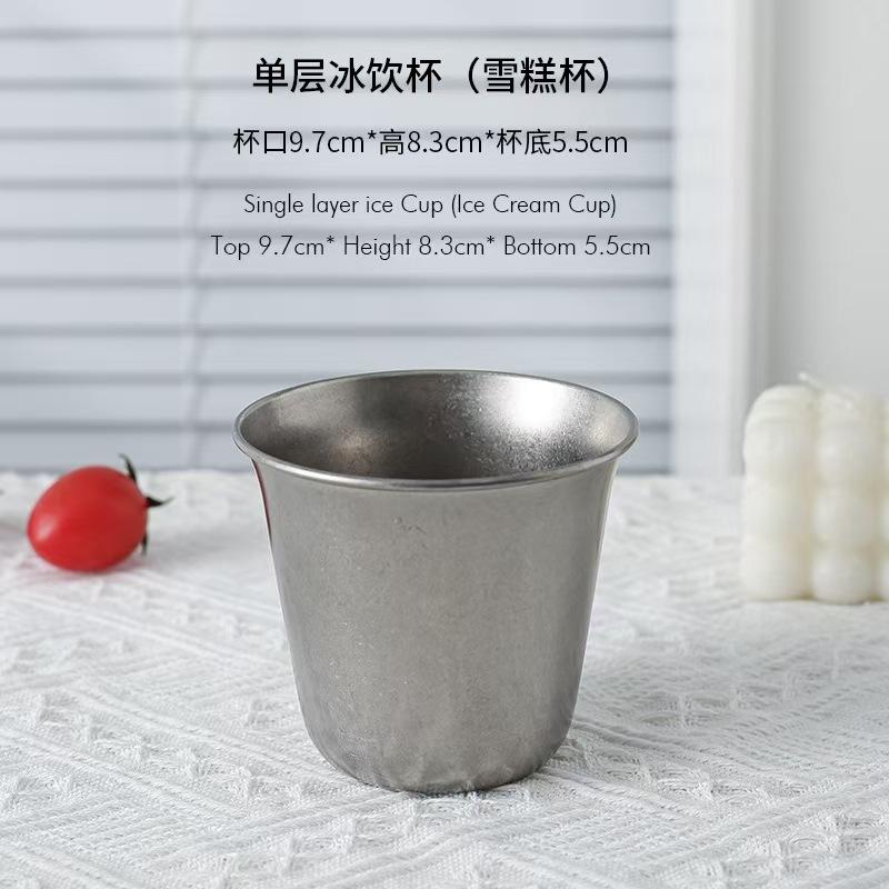 Frosted Food-grade Stainless Steel Coffee Cups Restaurant Light Luxury Retro Cold Drink Cups Home Thickened Wide-mouth Water Cup 350ml
Frosted Food-grade Stainless Steel Coffee Cups Restaurant Light Luxury Retro Cold Drink Cups Home Thickened Wide-mouth Water Cup 350ml
