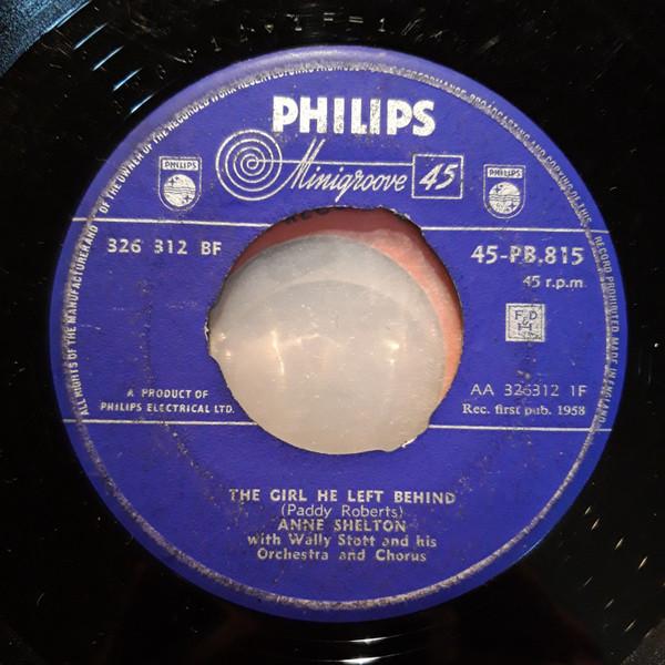 7inch Record ANNE SHELTON, WALLY STOTT & HIS ORC - The Girl He Left Behind 326312BF Philips 1958 UK Pop Used
7inch Record ANNE SHELTON, WALLY STOTT & HIS ORC - The Girl He Left Behind 326312BF Philips 1958 UK Pop Used