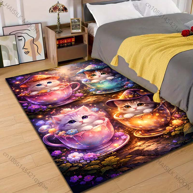 Cute kittens in colorful teacups Pattern Rug Carpets for Bedroom Living Room Sofa Mat Creative Door Mat Cloakroom Home Decor 40cm x 60cm
Cute kittens in colorful teacups Pattern Rug Carpets for Bedroom Living Room Sofa Mat Creative Door Mat Cloakroom Home Decor 40cm x 60cm
