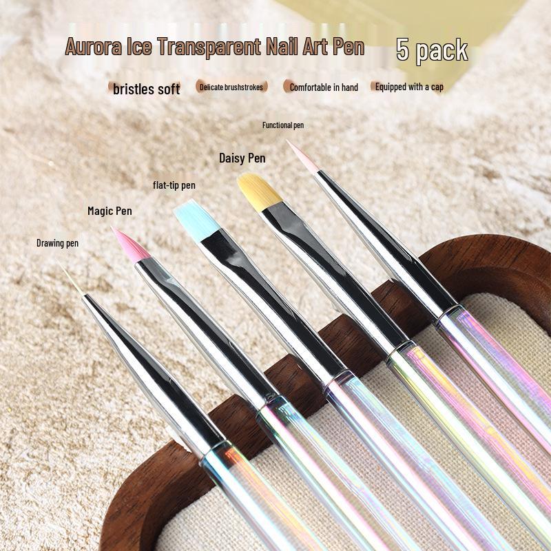 Aurora Nail Art Brush Set: Gradient, Lining, Ombre, and Flower Painting Brushes for Phototherapy and Polish.
Aurora Nail Art Brush Set: Gradient, Lining, Ombre, and Flower Painting Brushes for Phototherapy and Polish.