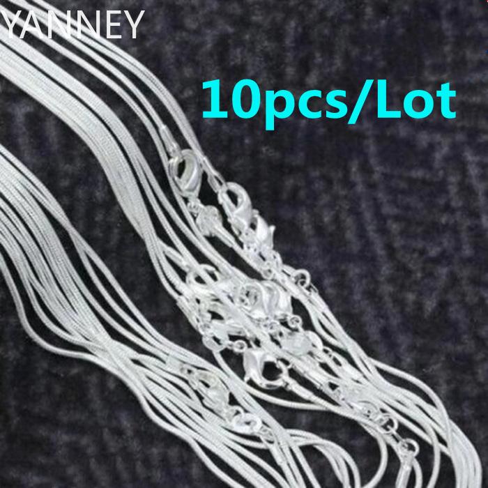 10pcs 925 sterling silver fine 1MM snake chain necklace for women man 16-30inches fashion party wedding Jewelry gifts wholesale 40cm 16inches
10pcs 925 sterling silver fine 1MM snake chain necklace for women man 16-30inches fashion party wedding Jewelry gifts wholesale 40cm 16inches