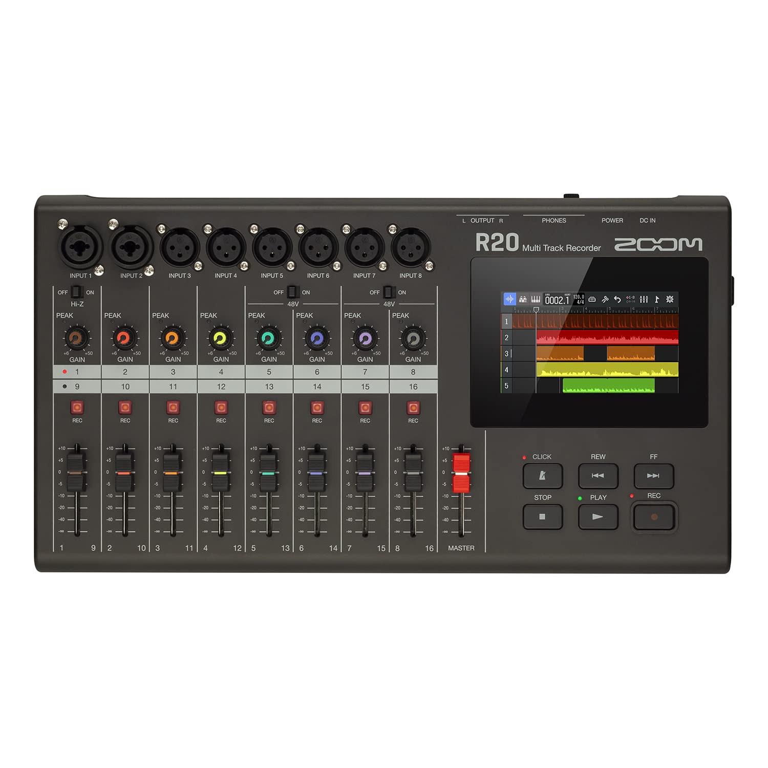 ZOOM R20 Multitrack Recorder багатоканальний рекордер, оснащений 6 мікрофонними входами XLR і 2 комбінованими роз’ємами 16-трековий XLR/TRS
ZOOM R20 Multitrack Recorder багатоканальний рекордер, оснащений 6 мікрофонними входами XLR і 2 комбінованими роз’ємами 16-трековий XLR/TRS