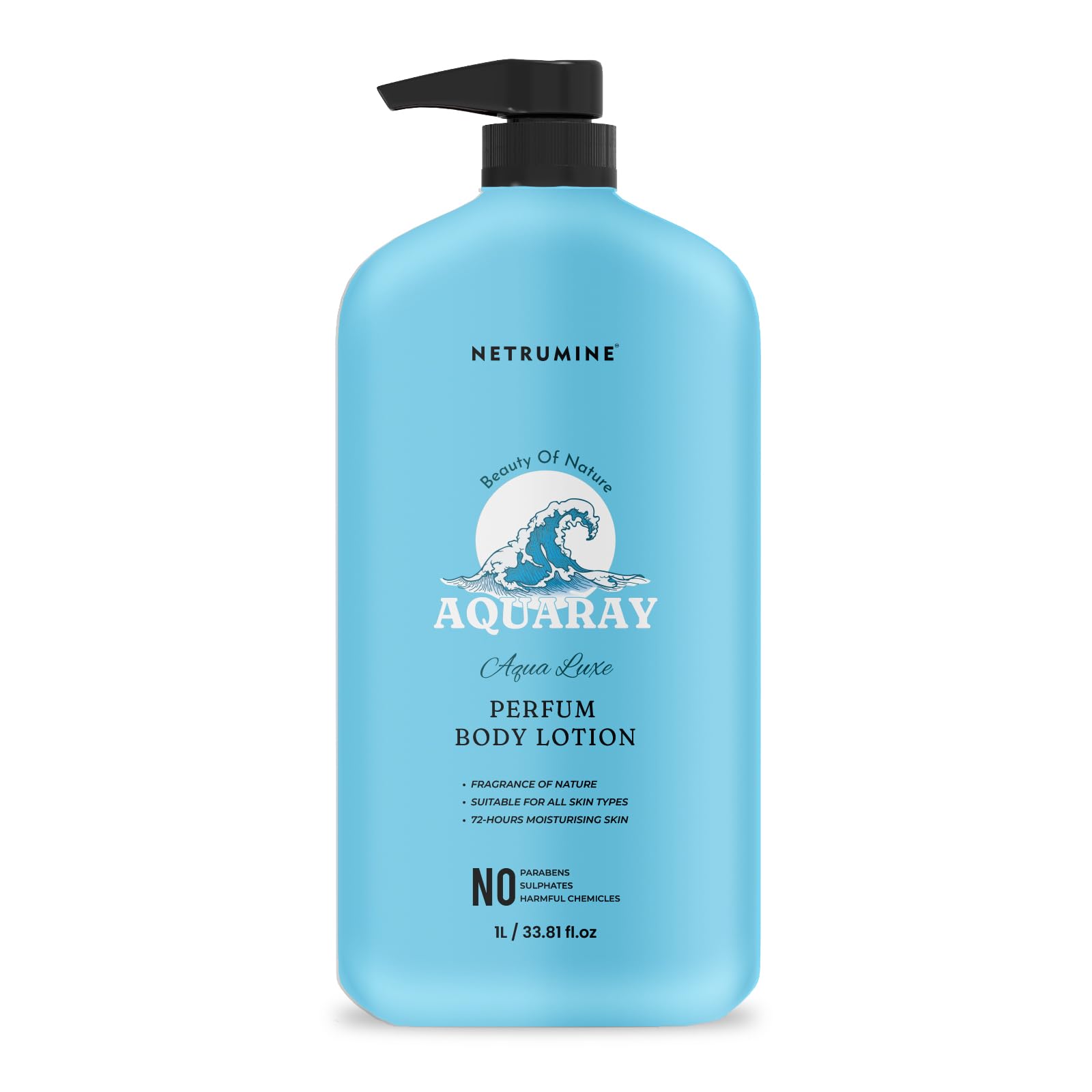 Netrumine Aquaray Aqua Luxe Perfume Body Lotion with Hyaluronic Acid & Ceramides - 72 Hour Deep Moisture for All Skin Types - Paraben & Sulphate F
Netrumine Aquaray Aqua Luxe Perfume Body Lotion with Hyaluronic Acid & Ceramides - 72 Hour Deep Moisture for All Skin Types - Paraben & Sulphate F