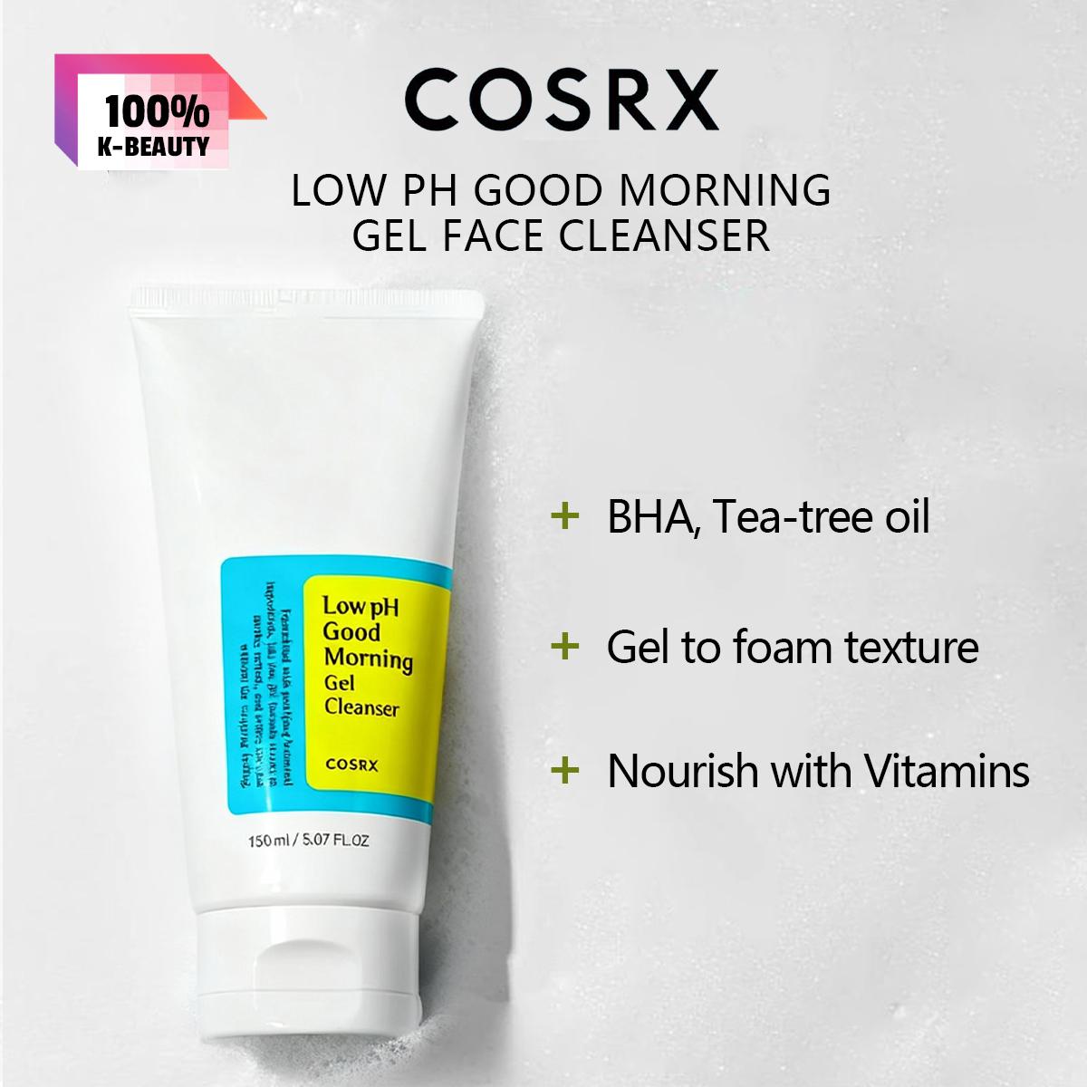 COSRX Low pH Good Morning Gel Cleanser 150ml, Gentle Cleansing, Low pH, Refreshing, Hydrating, Non-Drying, K-Beauty, Korean Makeup 150ml/5.07fl.oz
COSRX Low pH Good Morning Gel Cleanser 150ml, Gentle Cleansing, Low pH, Refreshing, Hydrating, Non-Drying, K-Beauty, Korean Makeup 150ml/5.07fl.oz