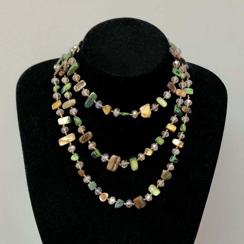 Fashion Retro Green Shell Multi-Layer Twin Necklace Bohemia Accessible Luxury Crystal String Beads Clavicle Chain Neck Chain Tide Color
Fashion Retro Green Shell Multi-Layer Twin Necklace Bohemia Accessible Luxury Crystal String Beads Clavicle Chain Neck Chain Tide Color