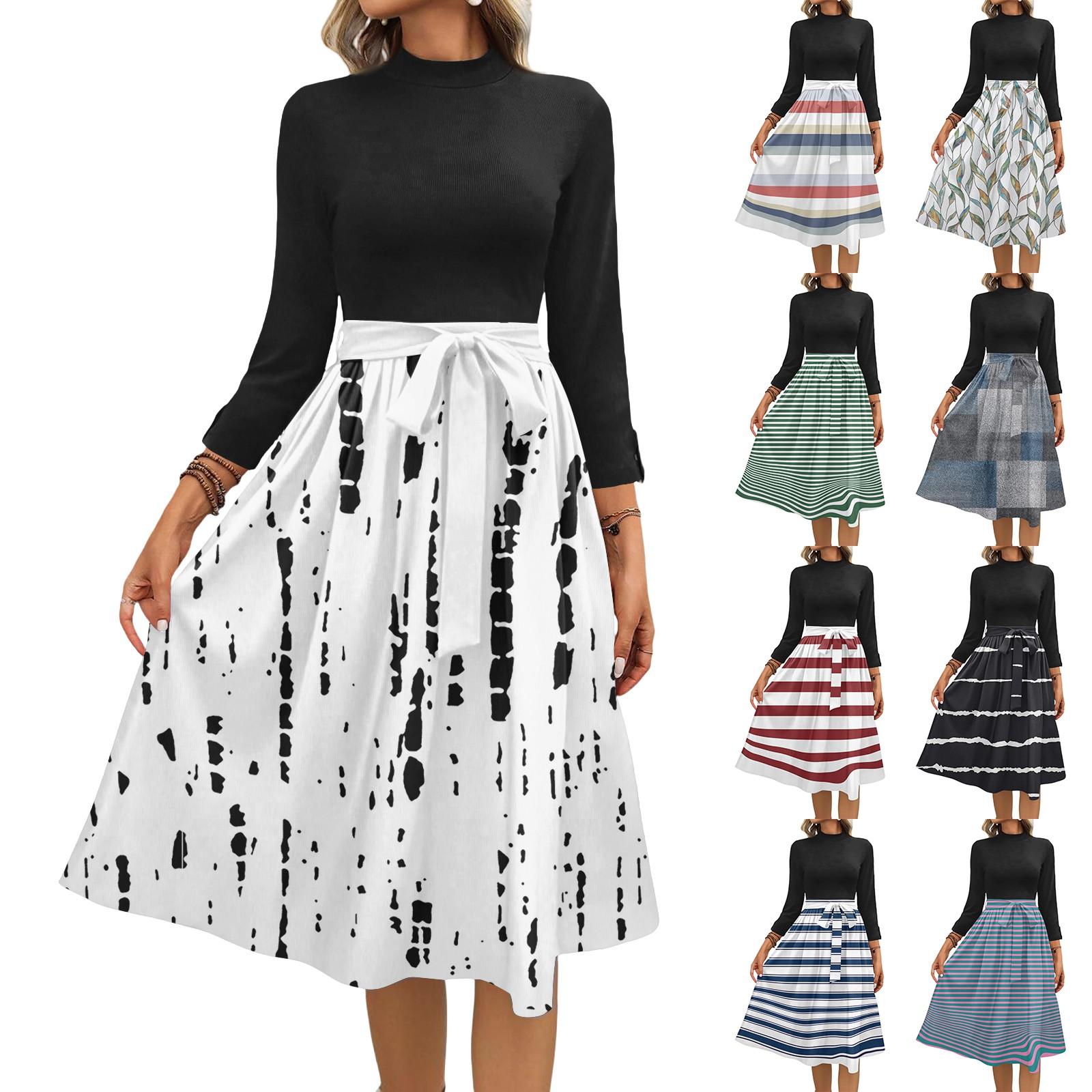 Women s Fashion Casual Belt Seven Sleeve Round Neck Floral Temperament Dresses XXL
Women s Fashion Casual Belt Seven Sleeve Round Neck Floral Temperament Dresses XXL