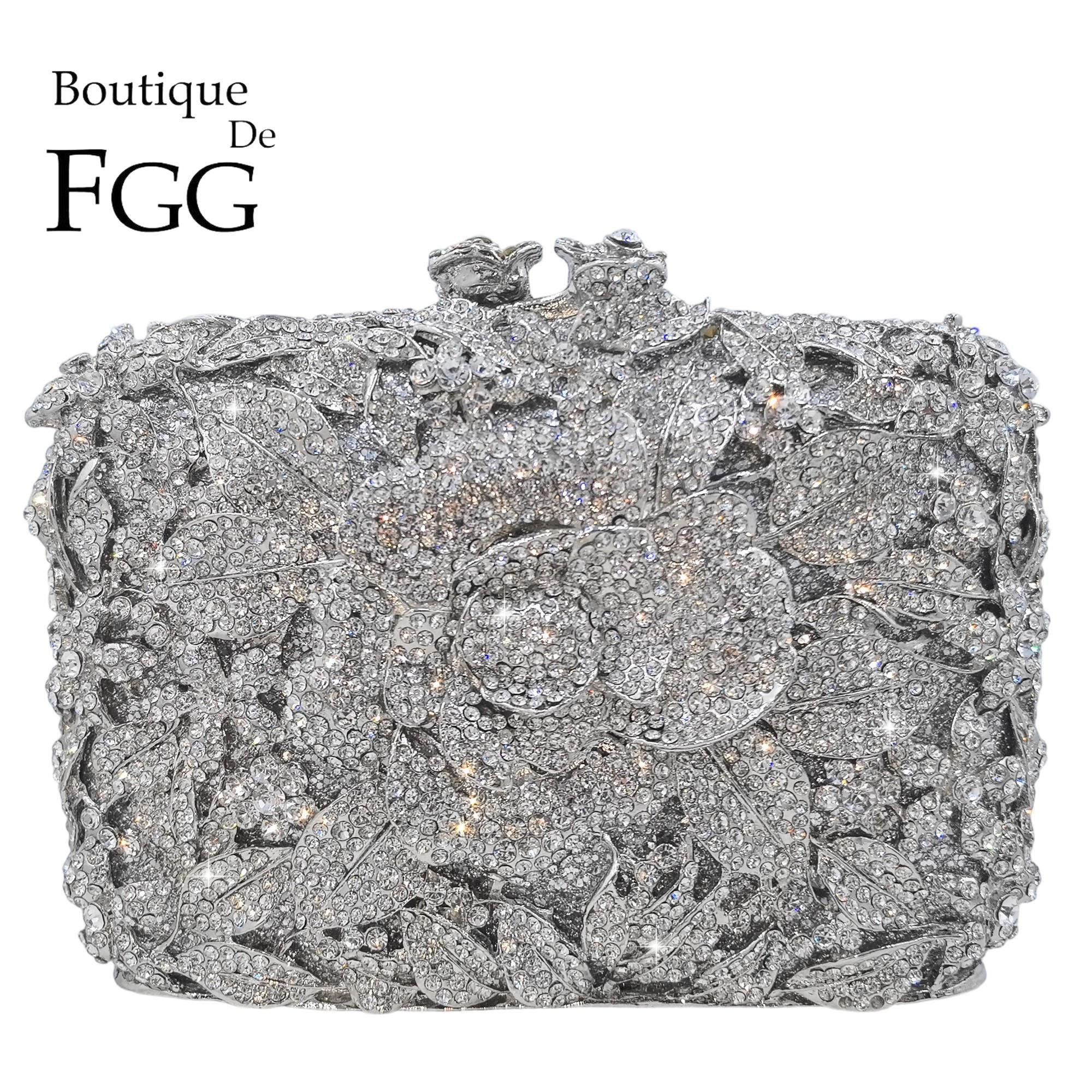 Boutique De FGG Sparkly Flower Rhinestone Clutch Purses for Women, Fuchsia Evening Clutch Bags, Wedding Party Crystal Handbags Mini
Boutique De FGG Sparkly Flower Rhinestone Clutch Purses for Women, Fuchsia Evening Clutch Bags, Wedding Party Crystal Handbags Mini