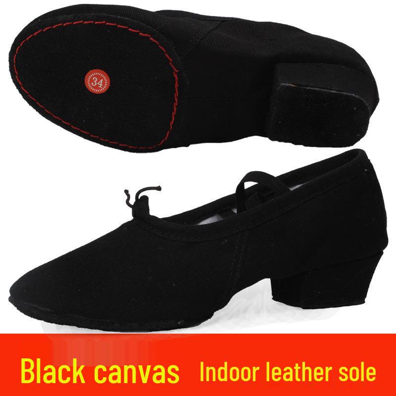 Женские взрослые парусиновые танцевальные туфли с мягкой подошвой и каблуком - Черные туфли для балетной практики Size 37
Женские взрослые парусиновые танцевальные туфли с мягкой подошвой и каблуком - Черные туфли для балетной практики Size 37