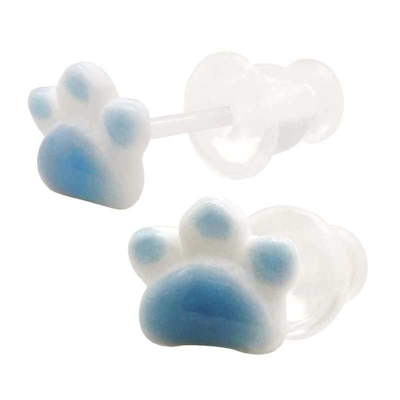 KARMAREY cat paws earrings ceramic Compatible with metal allergies for both ears first piercing second piercing Leave it on ladies 20G sky blue
KARMAREY cat paws earrings ceramic Compatible with metal allergies for both ears first piercing second piercing Leave it on ladies 20G sky blue