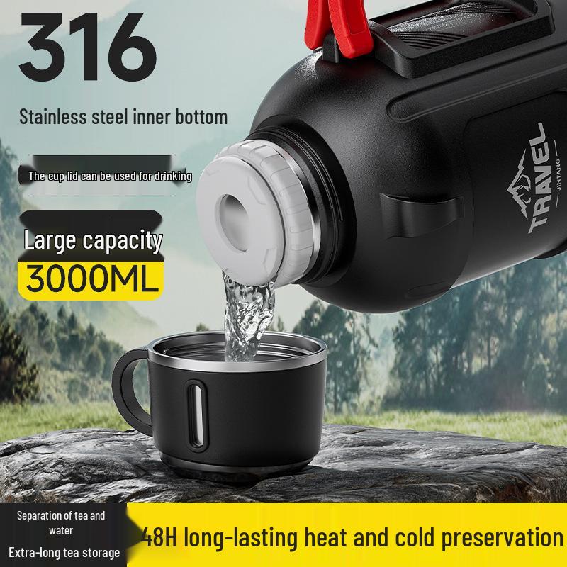 Extra Large 316 Stainless Steel Thermos Flask with Dual-Use Lid and Handle for Outdoor Travel and Tea Brewing 1200ml
Extra Large 316 Stainless Steel Thermos Flask with Dual-Use Lid and Handle for Outdoor Travel and Tea Brewing 1200ml
