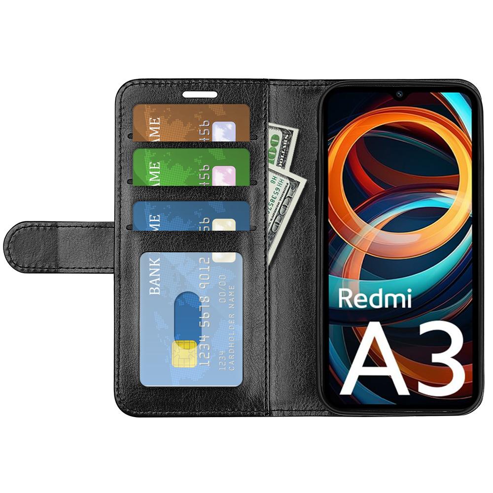 For Xiaomi Redmi A3 4G/Poco C61 4G Case Leather Crazy Horse Texture Wallet Folio Phone Cover Black
For Xiaomi Redmi A3 4G/Poco C61 4G Case Leather Crazy Horse Texture Wallet Folio Phone Cover Black