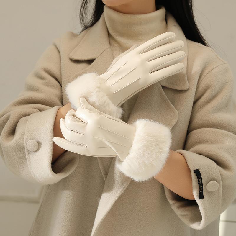 Luxury Winter Ladies Gloves Soft Faux Fur Trimmed Cuffs Warm Thick Windproof Gloves Outdoor Elegant Gloves Winter Accessories білий
Luxury Winter Ladies Gloves Soft Faux Fur Trimmed Cuffs Warm Thick Windproof Gloves Outdoor Elegant Gloves Winter Accessories білий