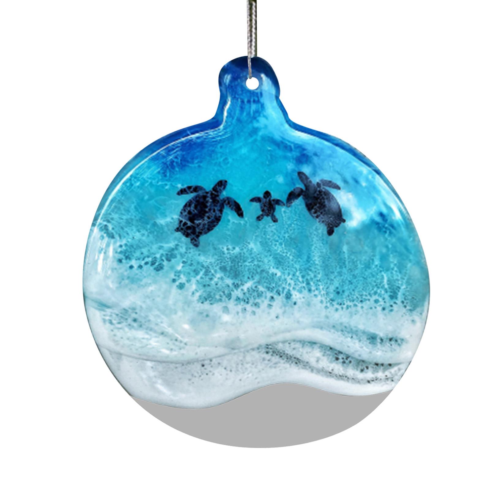 Round Hanging Ornament with Sea Turtle and Ocean Wave Print Suitable for Home Decoration or Gift Exchange Use
Round Hanging Ornament with Sea Turtle and Ocean Wave Print Suitable for Home Decoration or Gift Exchange Use