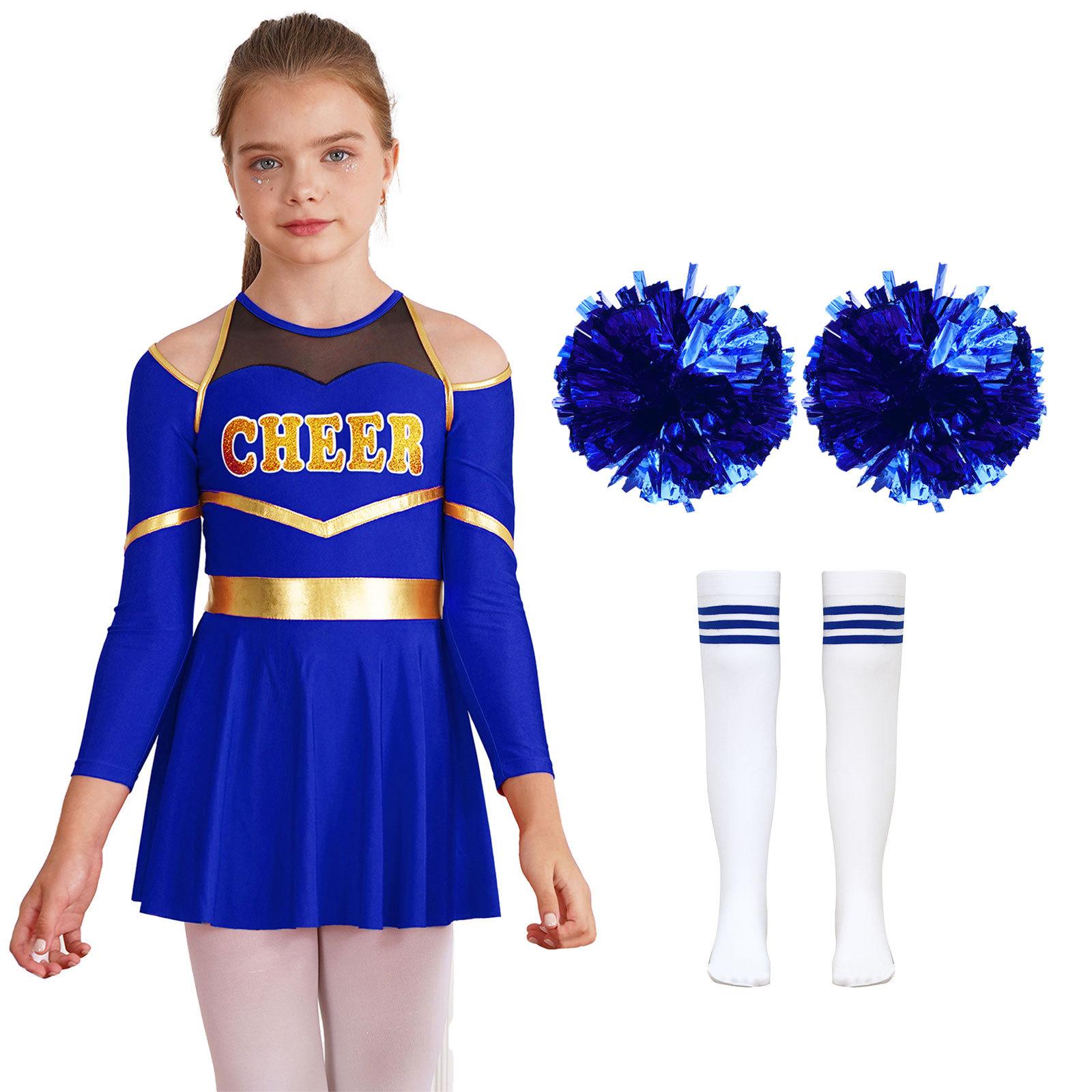 Танцювальний костюм для вболівальників, дитяча сукня з відкритими плечима з довгим рукавом і шкарпетками з квітами 15-16 Years
Танцювальний костюм для вболівальників, дитяча сукня з відкритими плечима з довгим рукавом і шкарпетками з квітами 15-16 Years