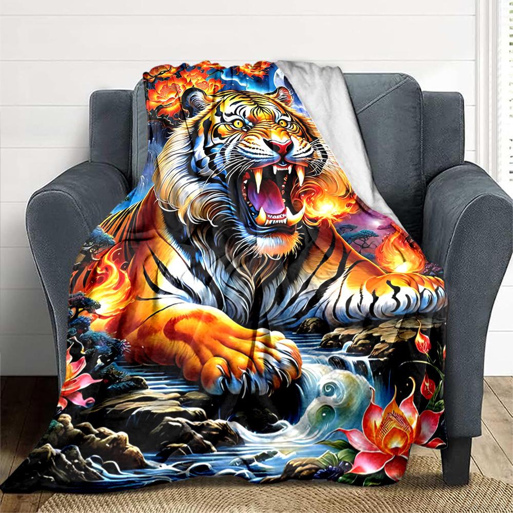 1pc Tiger Fantasy Artwork Blanket Lightweight Flannel Blanket Throw Blanket For Sofa, Bed, Travel, Camping, Livingroom, Office, Couch, Chair, And Bed 100x150cm
1pc Tiger Fantasy Artwork Blanket Lightweight Flannel Blanket Throw Blanket For Sofa, Bed, Travel, Camping, Livingroom, Office, Couch, Chair, And Bed 100x150cm