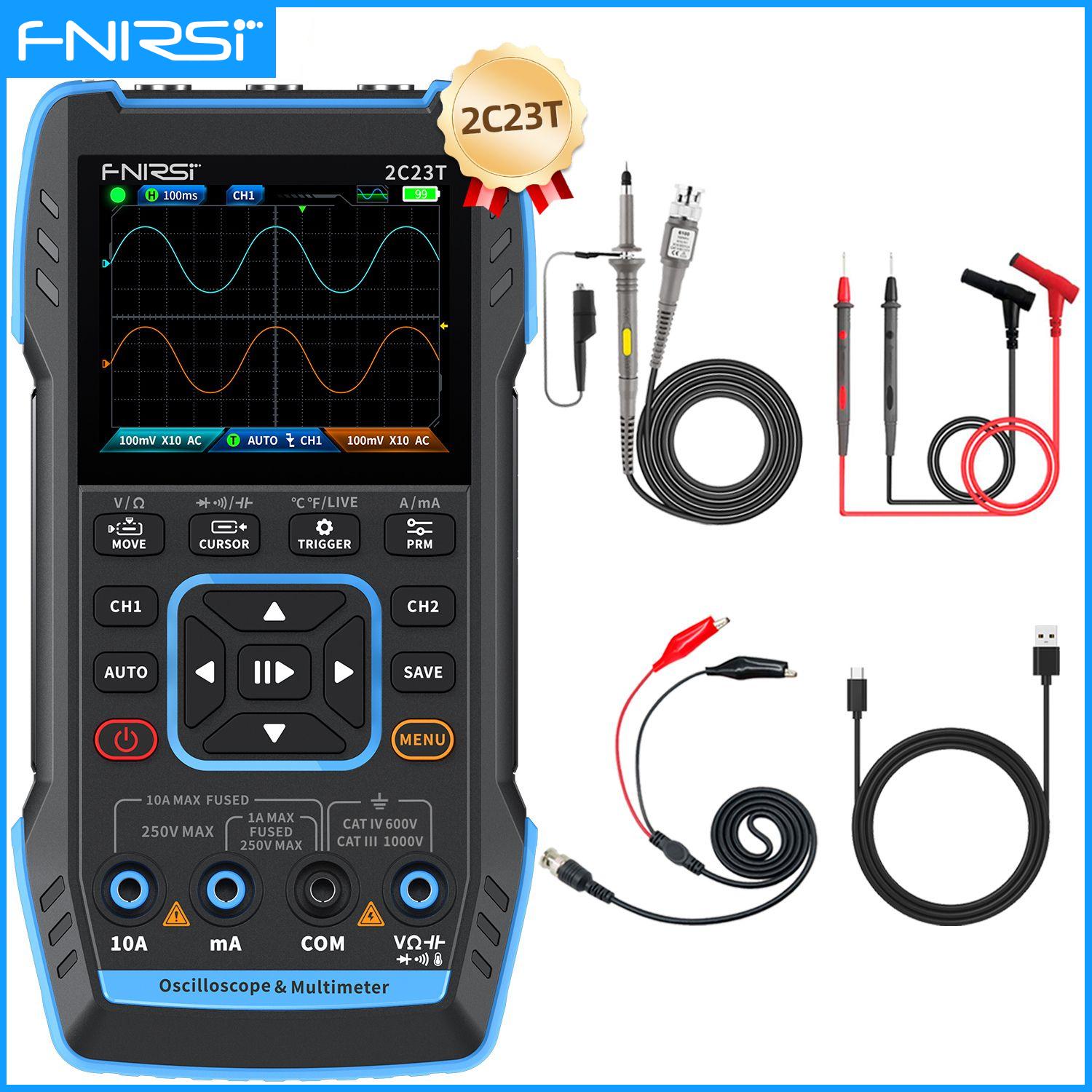FNIRSI 2C23T 2C53T Upgrade 50MHz Handheld Digital Oscilloscope Multimeter Signal Generator 3 in 1 Dual Channel Automotive Tools 2C23T (Standard)
FNIRSI 2C23T 2C53T Upgrade 50MHz Handheld Digital Oscilloscope Multimeter Signal Generator 3 in 1 Dual Channel Automotive Tools 2C23T (Standard)