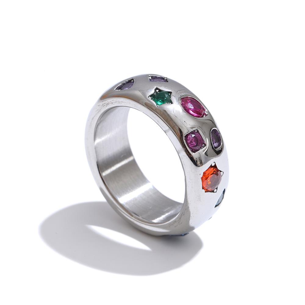 Yhpup Size 6789 Stainless Steel Colorful Cubic Zirconia Casting Ring High Quality Fashion Metal Delicate Stylish Popular Jewelry 6
Yhpup Size 6789 Stainless Steel Colorful Cubic Zirconia Casting Ring High Quality Fashion Metal Delicate Stylish Popular Jewelry 6